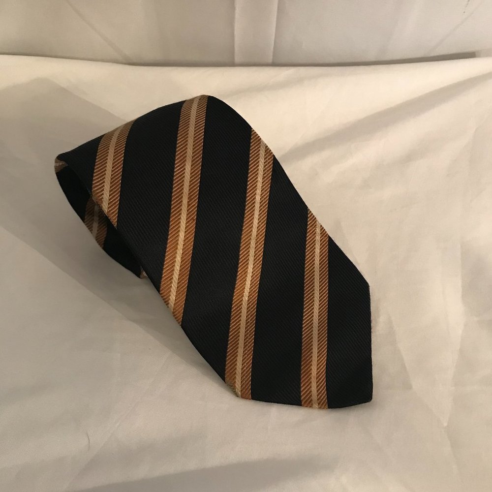 Burberry London Vintage Light Brown/Dark Brown Black Necktie